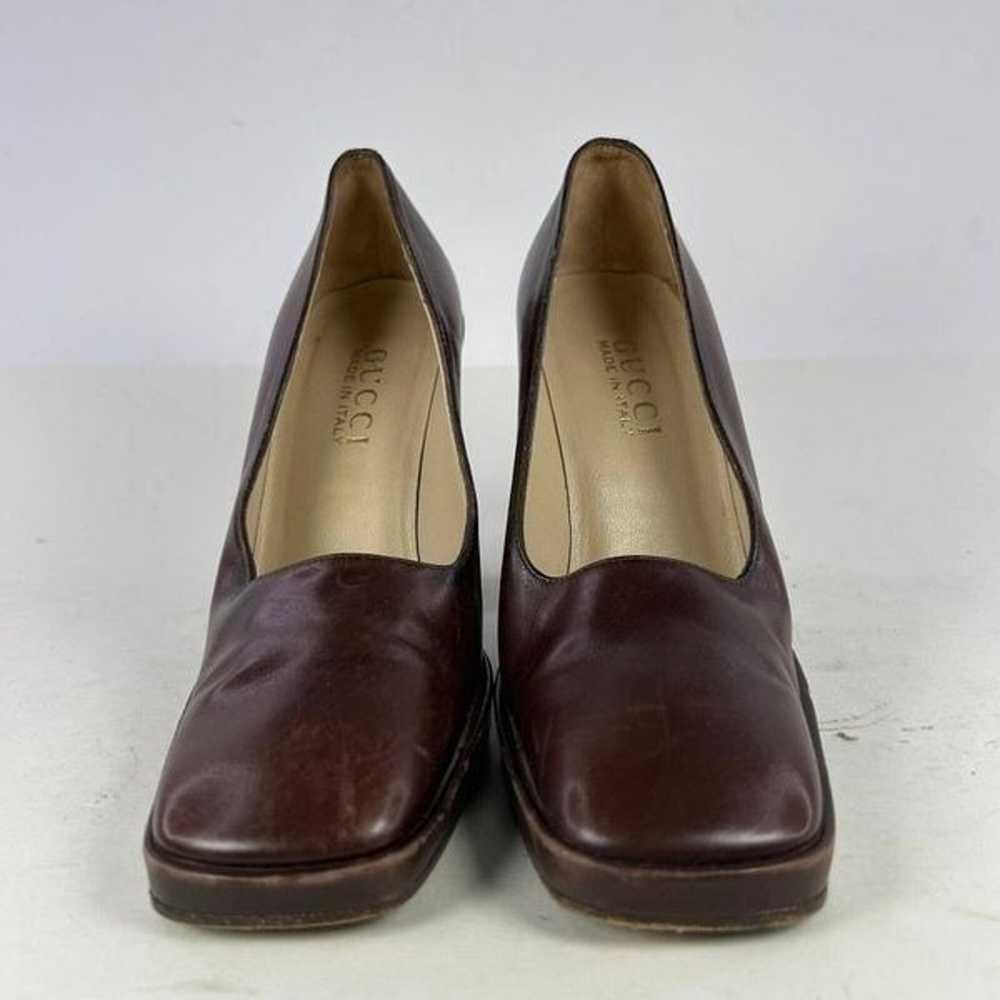 Gucci Women's Square Toe Pumps Shoes US 5.5 B Bro… - image 4