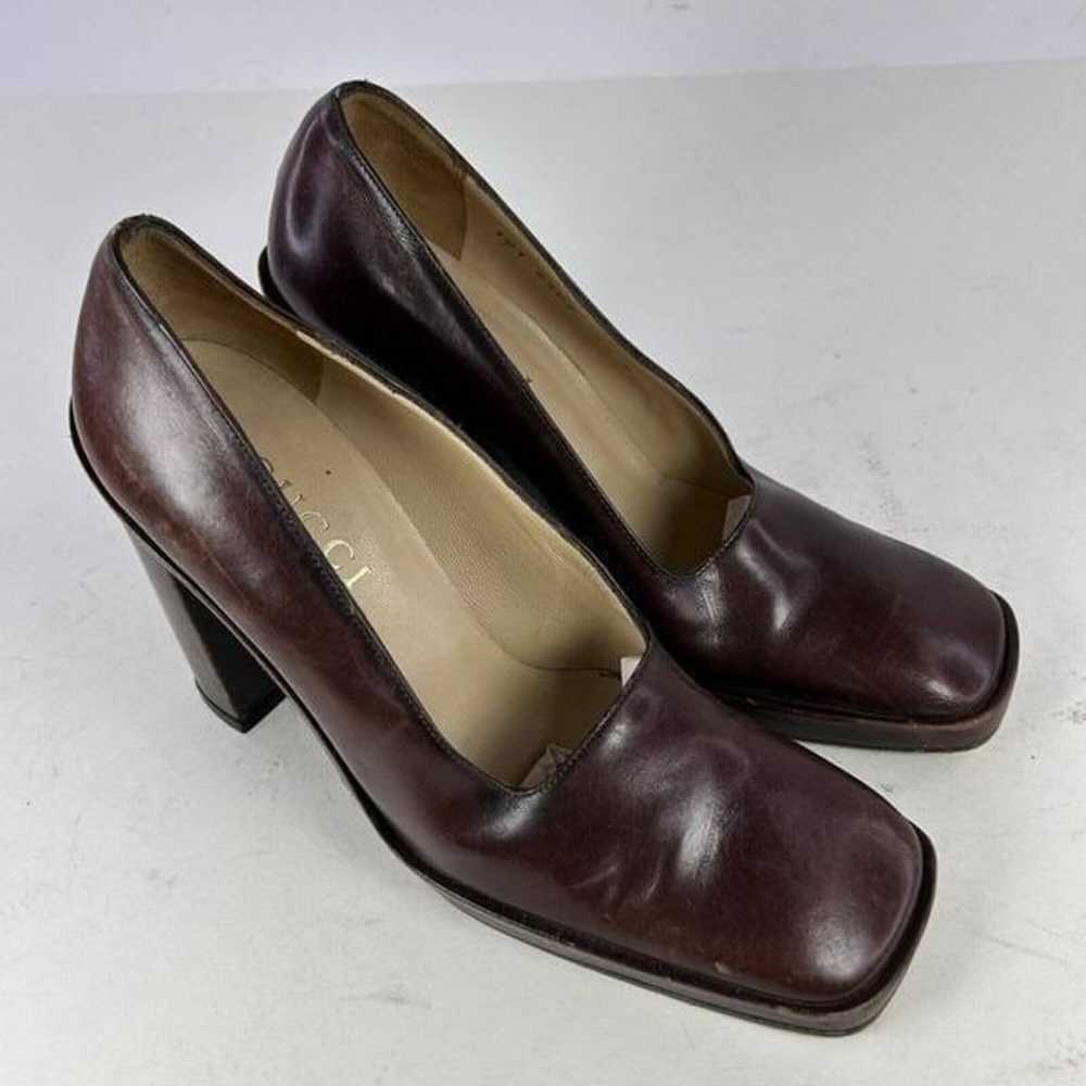 Gucci Women's Square Toe Pumps Shoes US 5.5 B Bro… - image 5