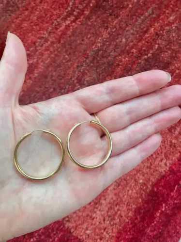 Jacmel Mauritius 14k yellow gold large hoops 1" |…