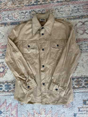 William Barry Vintage Micro Suede Button Down (S) 