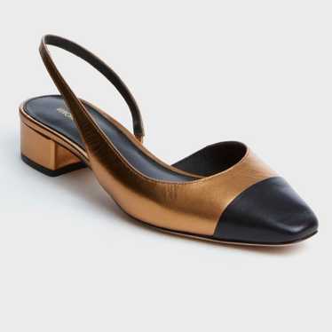 Veronica Beard Cecile Leather Cap Toe Slingback He