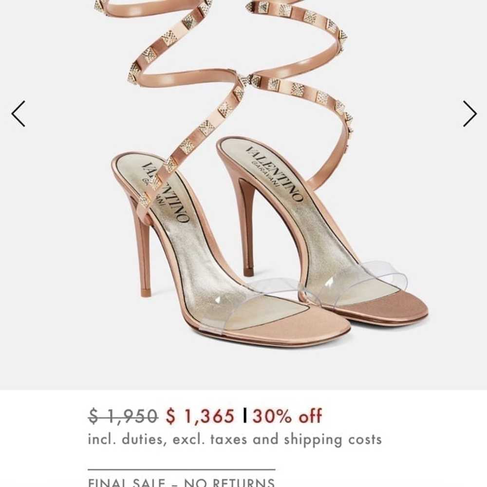 $1400 Valentino rockstud heels nude spiral size 3… - image 2