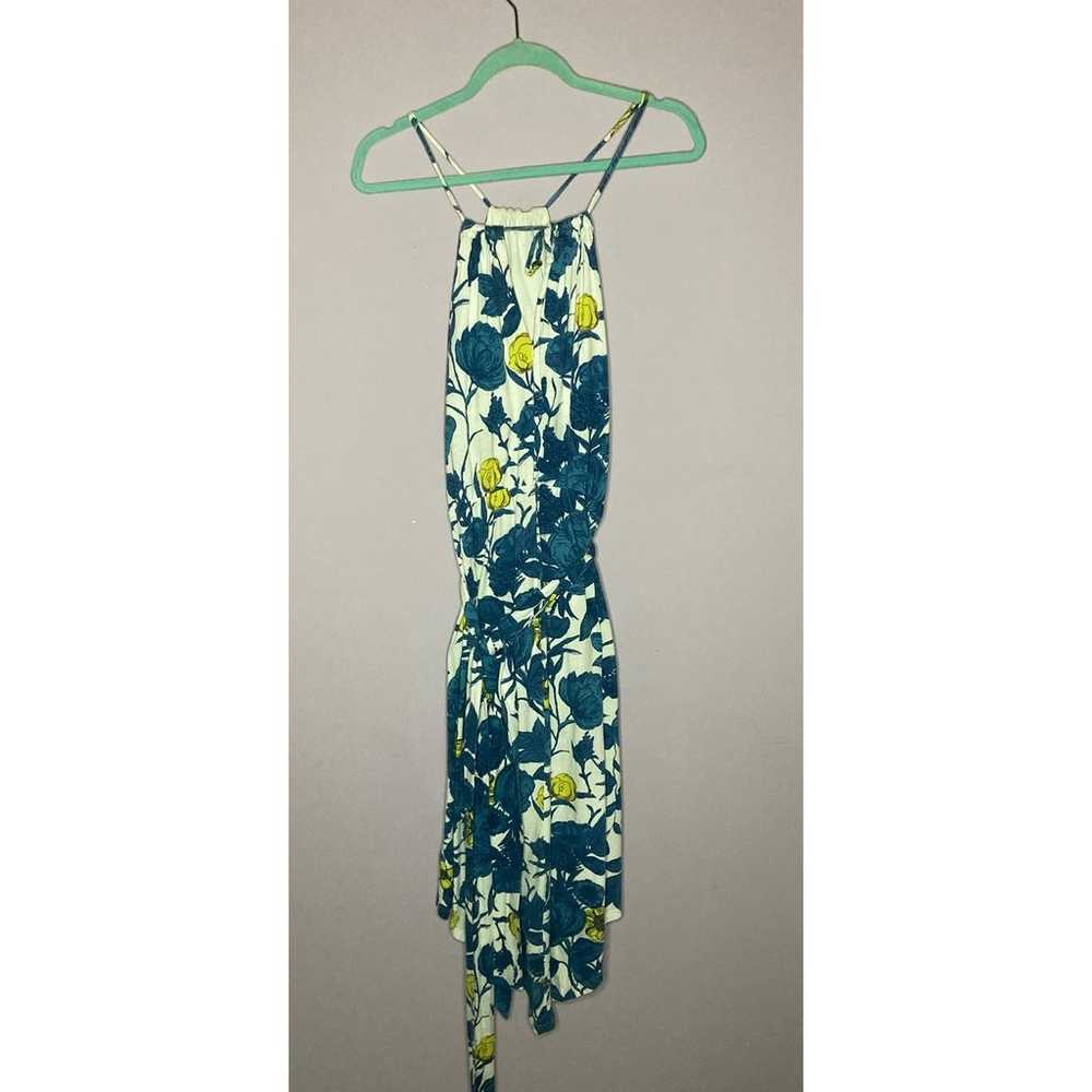 Patagonia Midi Blue Yellow Floral Dress Small - image 2