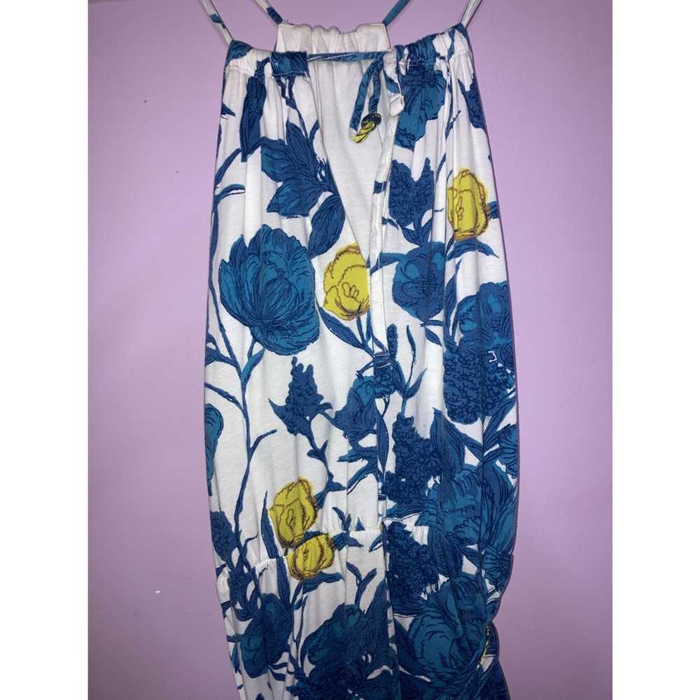 Patagonia Midi Blue Yellow Floral Dress Small - image 4