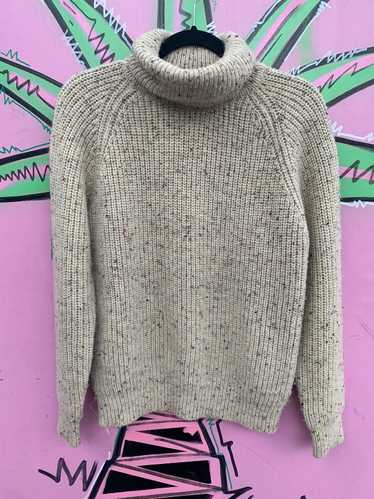 1980S-90S CHUNKY KNIT MARLED TURTLENECK SWEATER