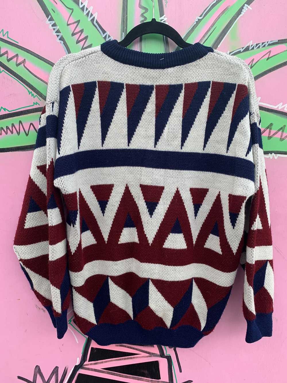 AS-IS 1990S GEOMETRIC KNIT SWEATER - image 2