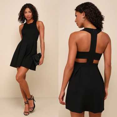 Lulus Cutout and About Skater Dress Black Sz. Smal