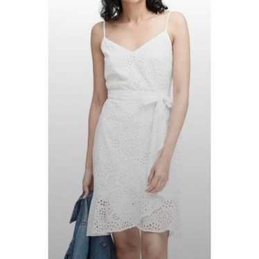 Banana Republic White Eyelet Wrap Dress Size 6