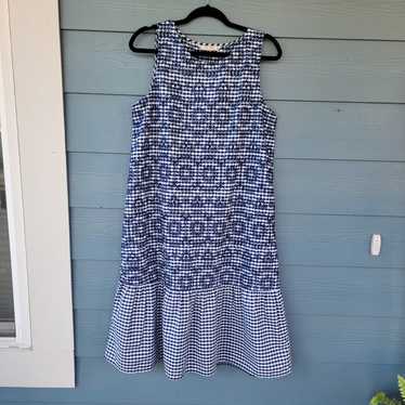 Zara embroidered gingham dress, large