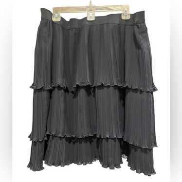 Ann Taylor Tiered Pleated Lined Black Holiday Ski… - image 1