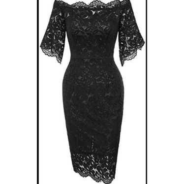 Grace Karin Black Lace Shift Dress 2X