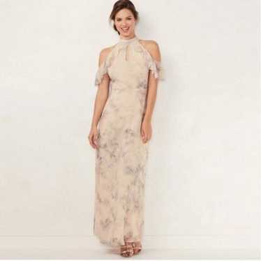 Lauren Conrad ruffle cold-shoulder maxi dress