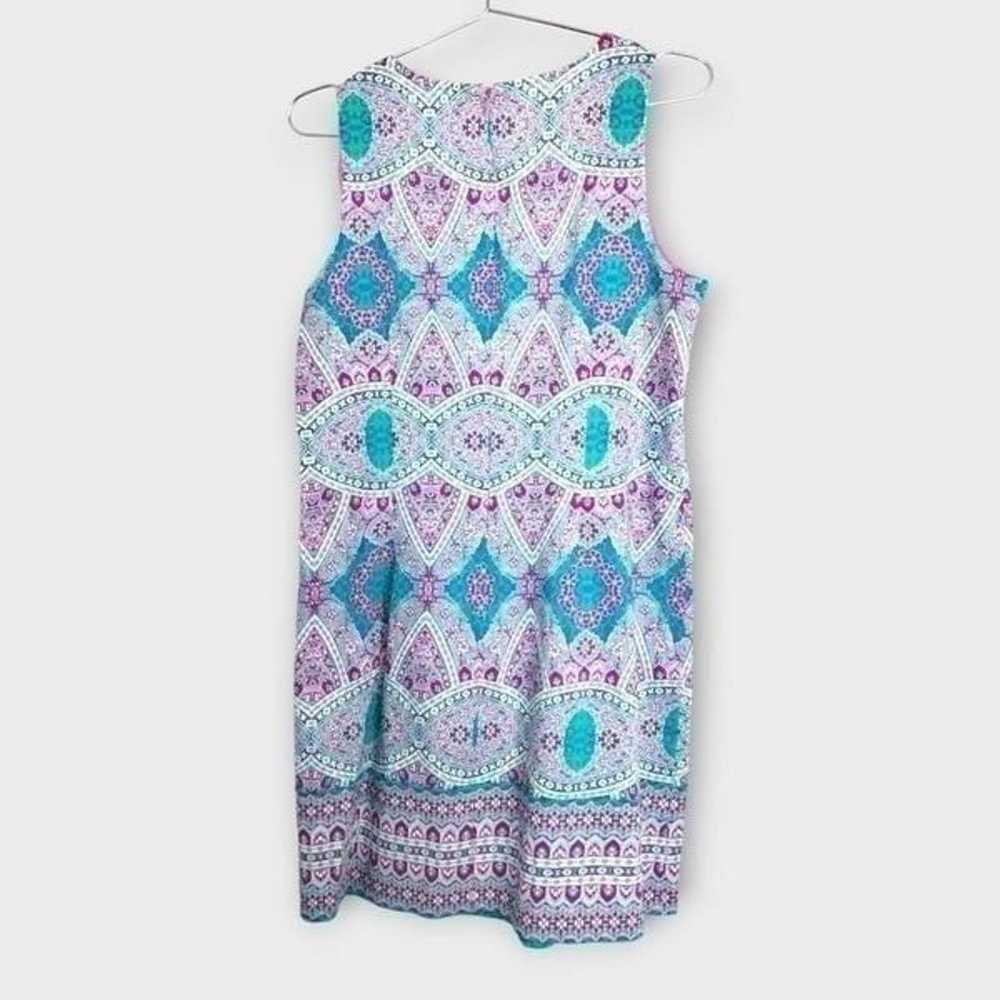 London Times Womens Dress Sz 10 Blue Pink Mandala… - image 2