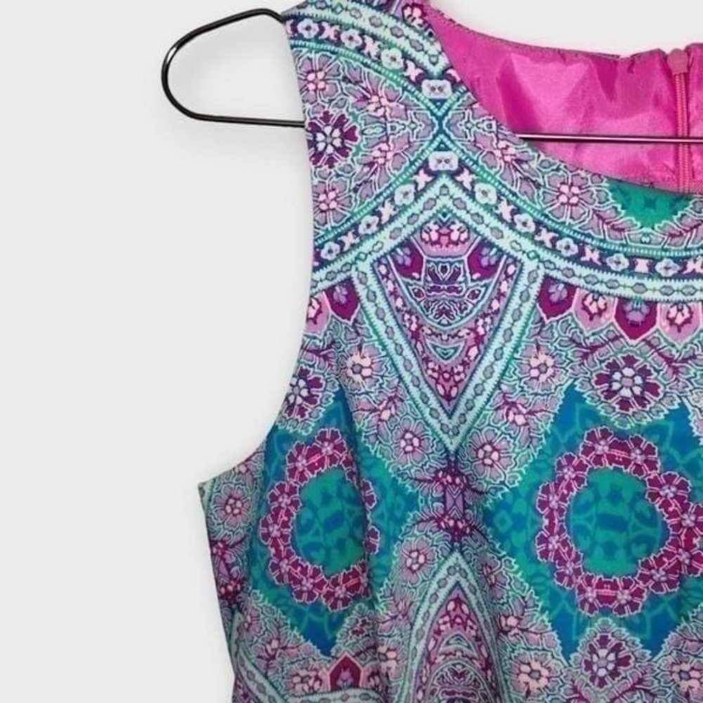 London Times Womens Dress Sz 10 Blue Pink Mandala… - image 5