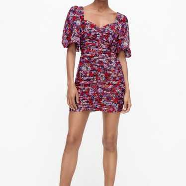 Zara PRINTED DRESS WITH DRAPING