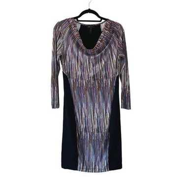 BCBGMaxazria Purple Gold Black Paint Stroke Black 