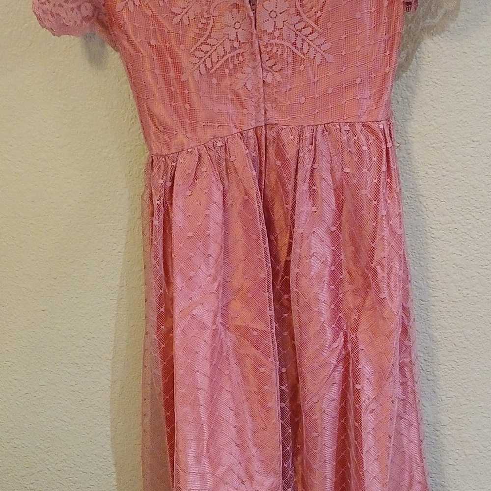 Vintage 1980s pink lace dress - image 2