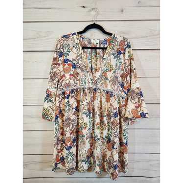 Umgee Womens Multicolor Floral Bell 3/4 Sleeve Cr… - image 1