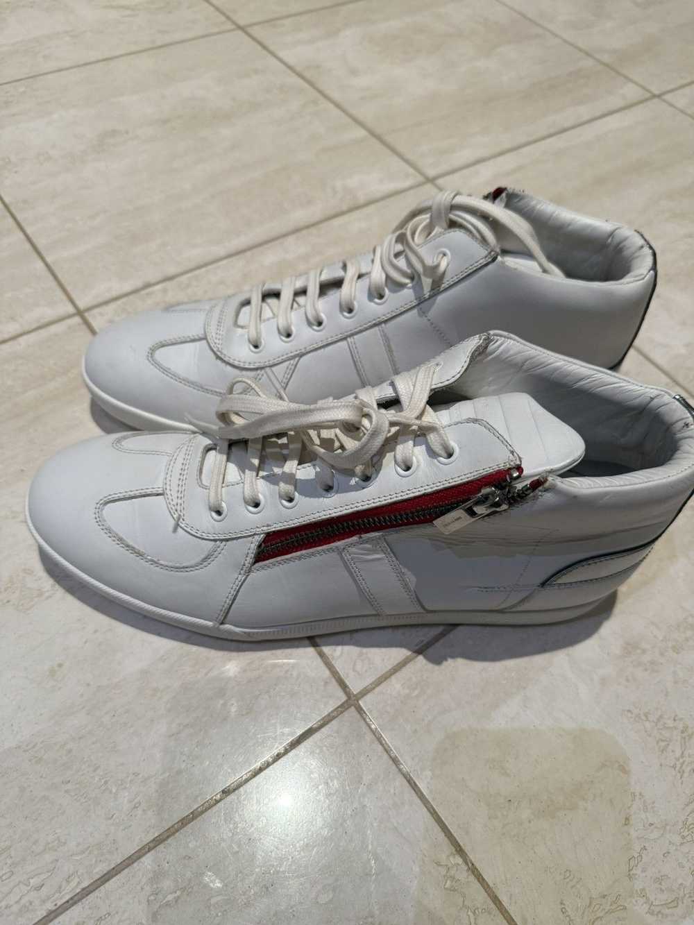 Dior ***RARE DIOR HOMME WHITE RED ZIPPER SNEAKERS - image 7