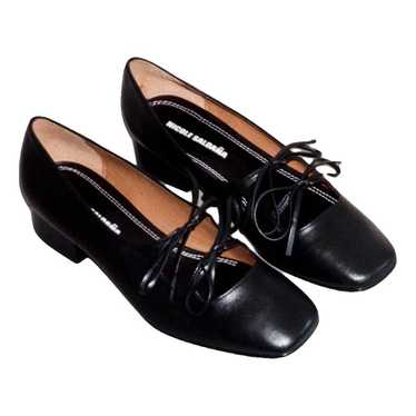 Nicole Saldaña Leather ballet flats