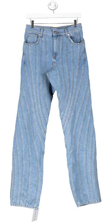 Mugler Blue Spiral Baggy Jeans UK S/M