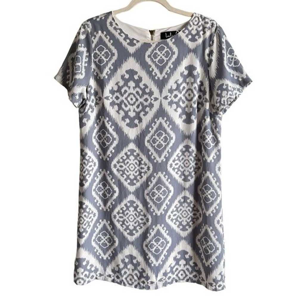 B4 Lulus Give Me a Print Slate Grey Print Shift D… - image 2