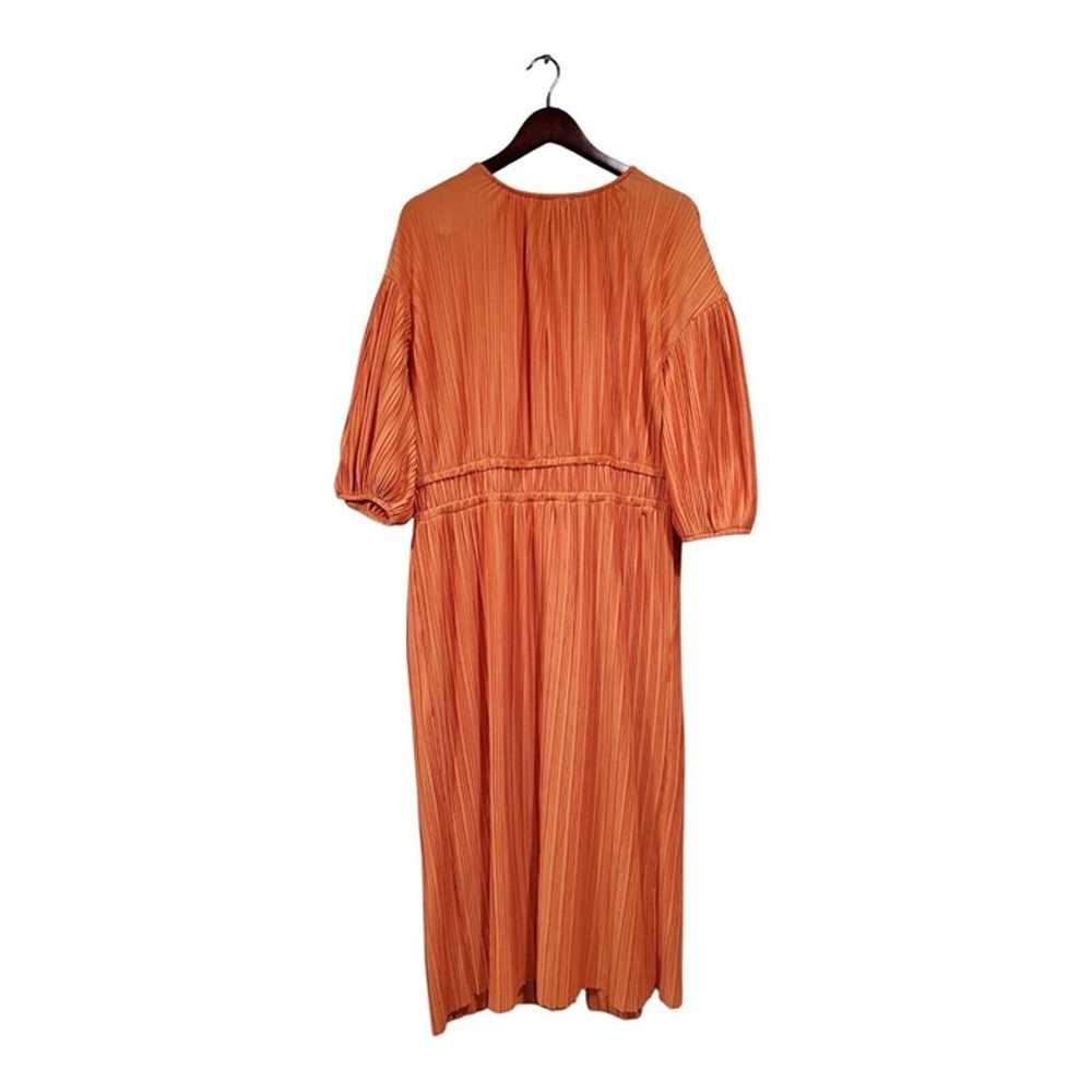 ELOQUII Maxi Dress Women’s Orange Front Slit Plea… - image 2