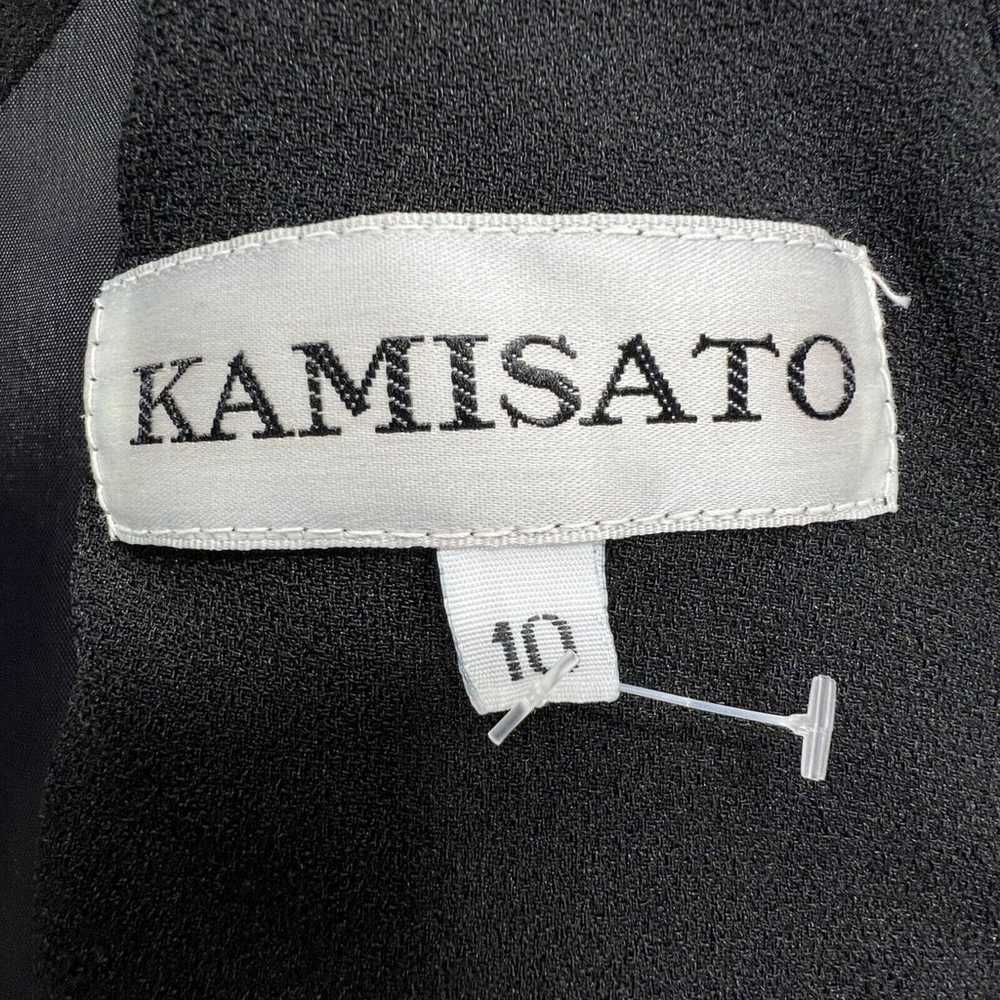 Vintage Kamisato Midi Dress Womens 10 Black Short… - image 12