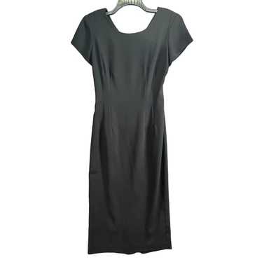 Vintage Kamisato Midi Dress Womens 10 Black Short… - image 1