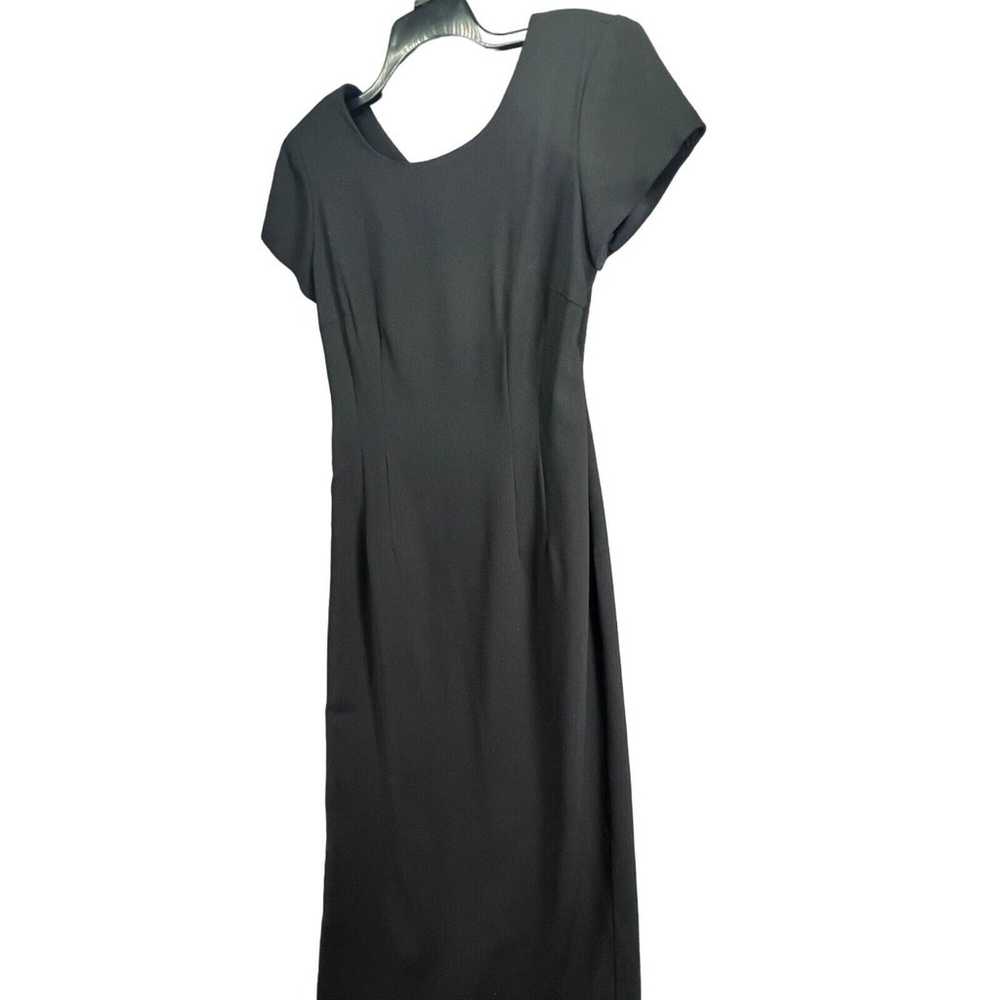 Vintage Kamisato Midi Dress Womens 10 Black Short… - image 2