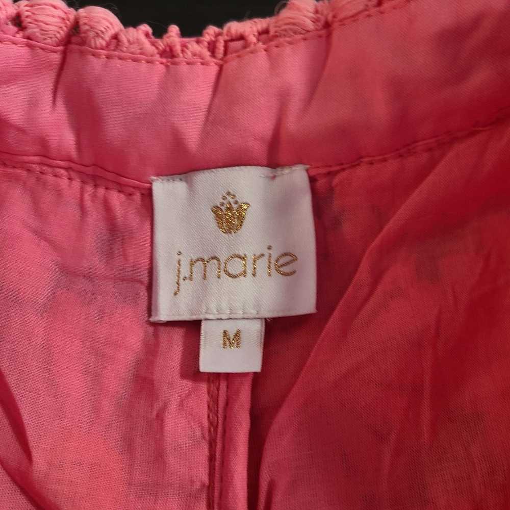 J. Marie Lele Romper Shorts Pink Orange Daisies M… - image 4