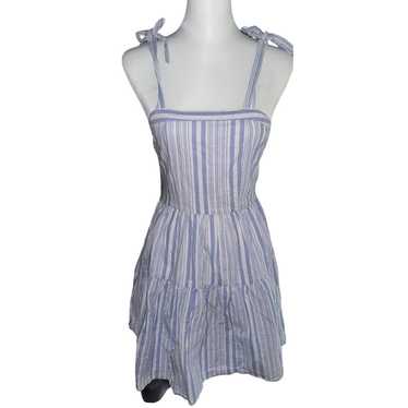 Derek Heart White and Blue Striped Dress Size Sma… - image 1