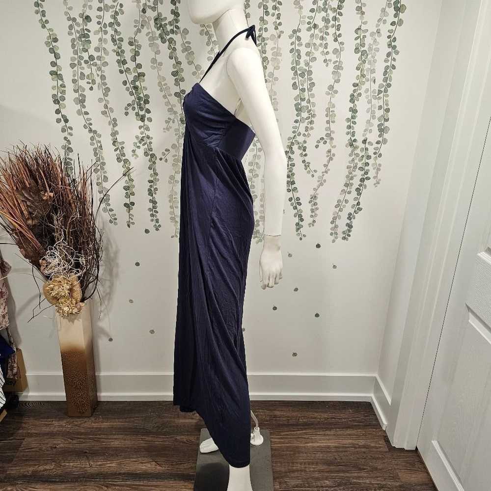 Tommy Bahama Tie Neck Blue Maxi Dress Size M - image 4