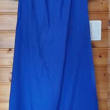 Blue long dress.