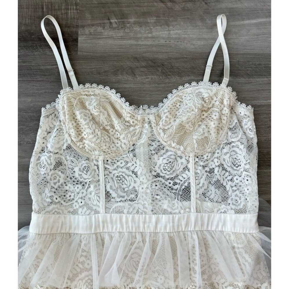 Fashion Nova Ivory Lace Mini Dress Size XL Ruffle… - image 3