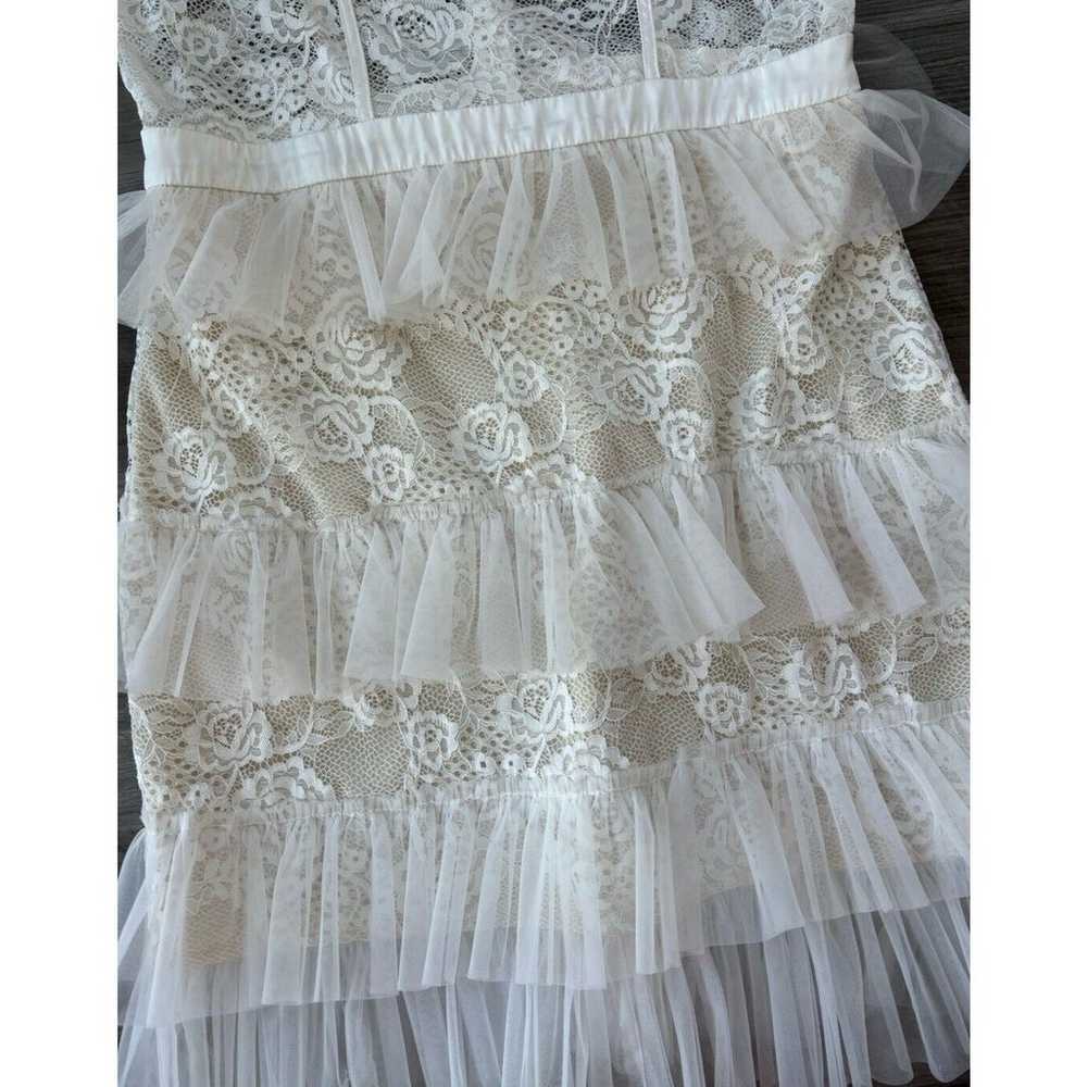 Fashion Nova Ivory Lace Mini Dress Size XL Ruffle… - image 4