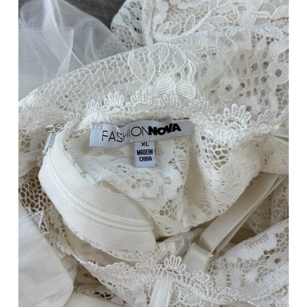 Fashion Nova Ivory Lace Mini Dress Size XL Ruffle… - image 7