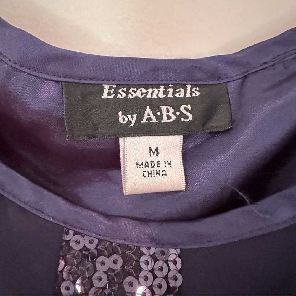 Essentials By A.B.S Navy Blue Sequin Striped Midi… - image 4