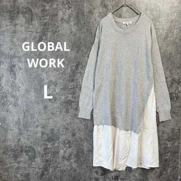 a3141【Global Work】Fake Layered Knee-Length Dress - image 1