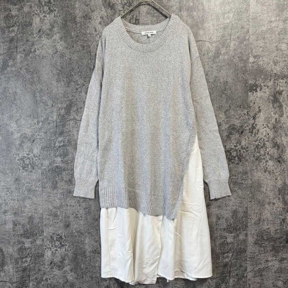 a3141【Global Work】Fake Layered Knee-Length Dress - image 2