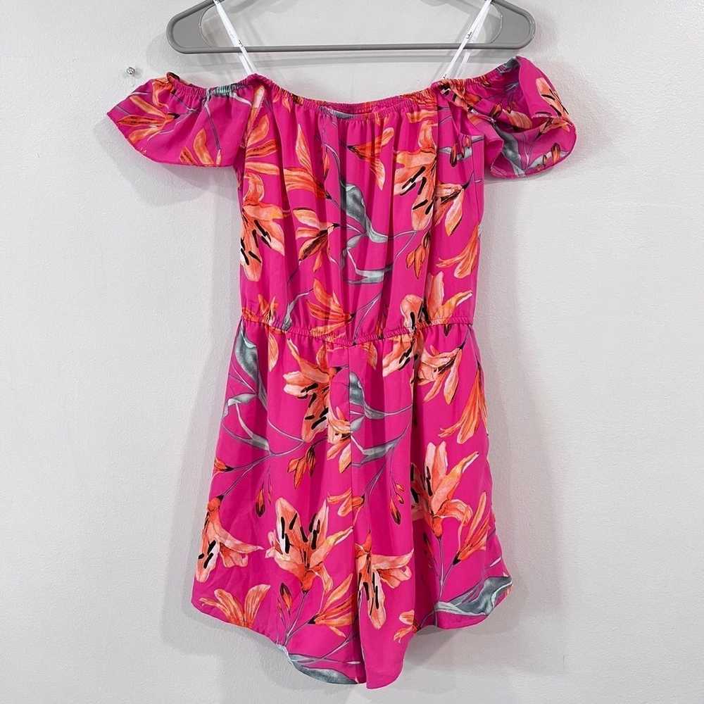 Lulus After Sunset Magenta Pink Floral Off the Sh… - image 6