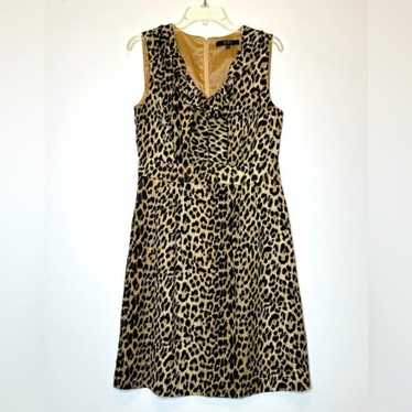 Alex Marie Cheetah Ruffled V neck Dress   Sz 10