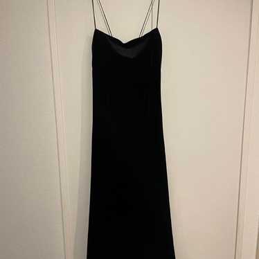 Emmi Velour Black Camisole Long Dress