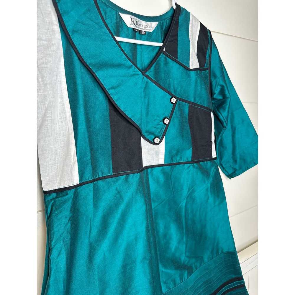 Karigar Design Studio Unique A-Line Dress - Teal/… - image 2