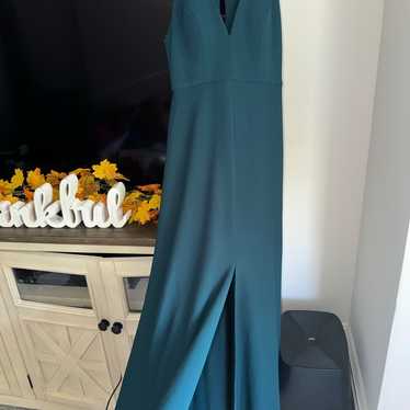 Jenny Yoo dark green maxi dress