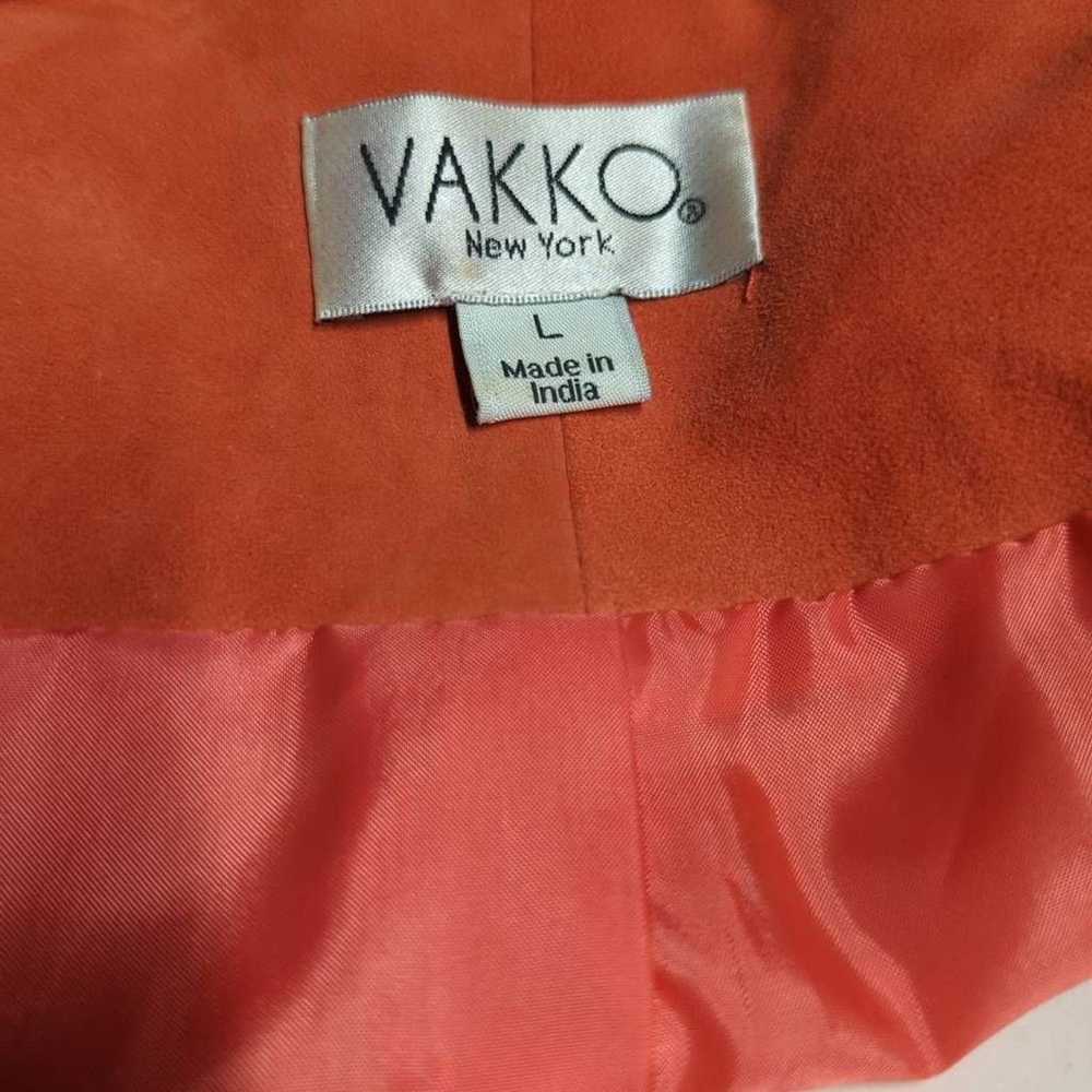 Vakko Vakko Orange Suede Snap Close Jacket Size L… - image 12