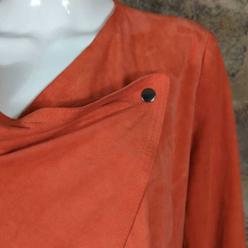 Vakko Vakko Orange Suede Snap Close Jacket Size L… - image 4