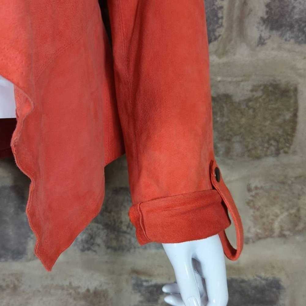 Vakko Vakko Orange Suede Snap Close Jacket Size L… - image 5