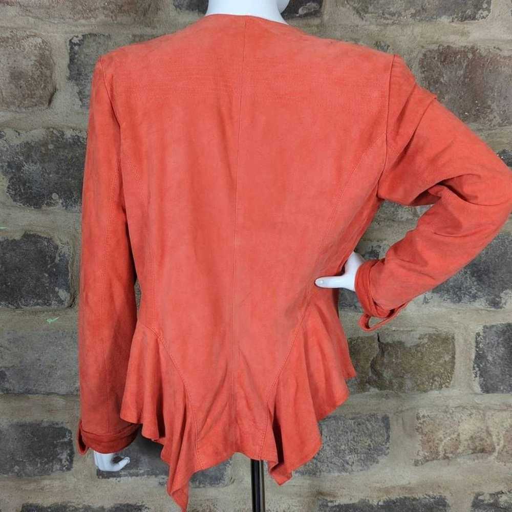 Vakko Vakko Orange Suede Snap Close Jacket Size L… - image 8