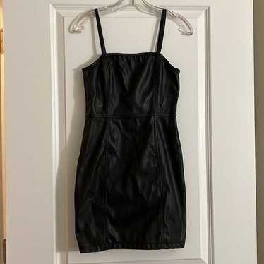 Divided Black Pleather Mini Dress